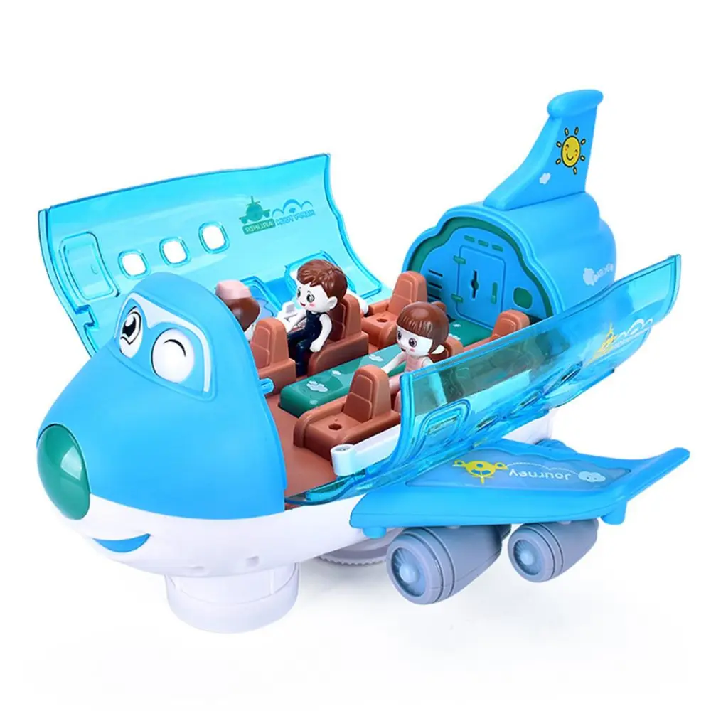 Children Stunt Electric Airliner Toy with Light and Music Effects 360 Degree Rotating Electric Airplane Toy Gifts for Children's Birthday or Christmas