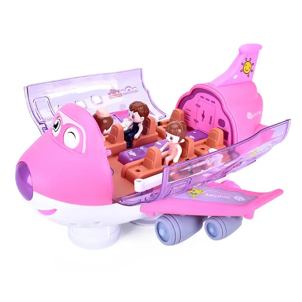 Children Stunt Electric Airliner Toy with Light and Music Effects 360 Degree Rotating Electric Airplane Toy Gifts for Children's Birthday or Christmas