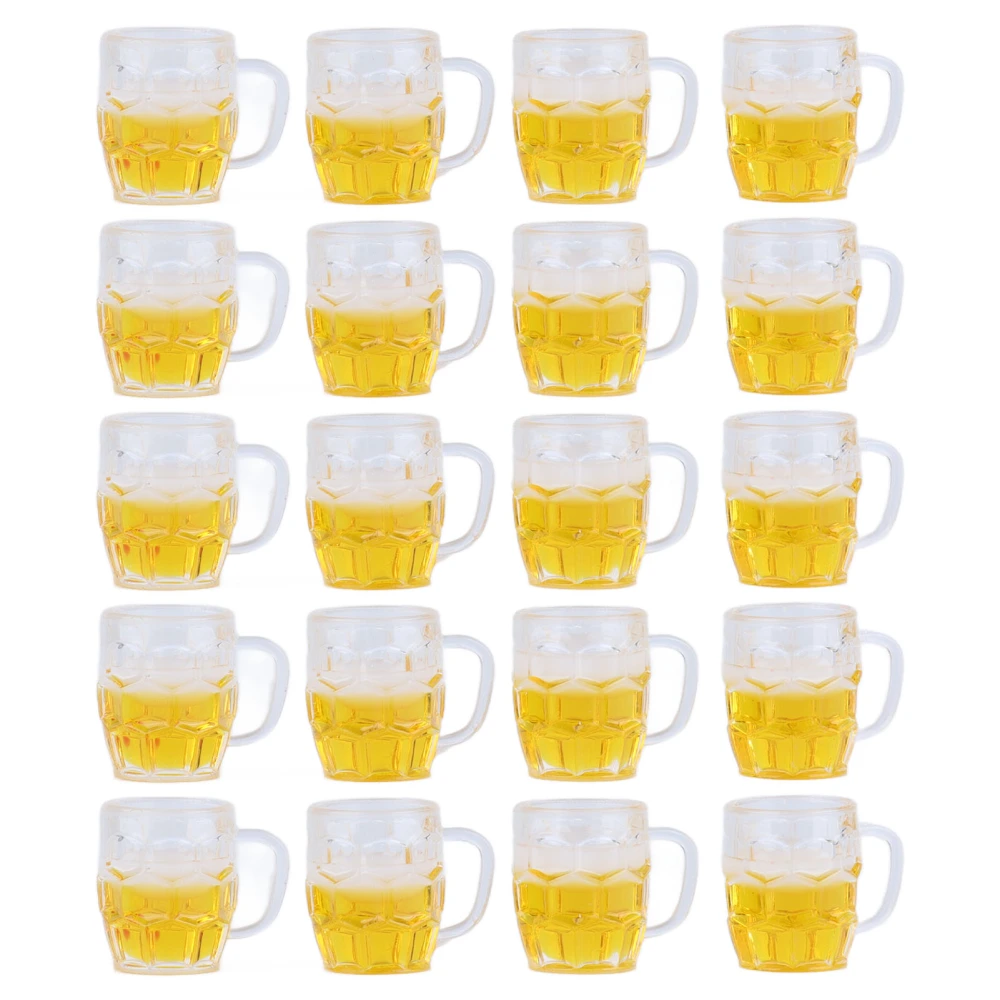 20 Pcs Mini Beer Cups Model Simulation Beer Mugs Model for Mini DIY Crafts Accessories