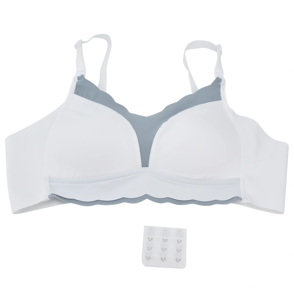 Wireless Nursing Bra Seamless Breastfeeding Light Maternity Bra with Extenders ClipsWhite 40/90BCD