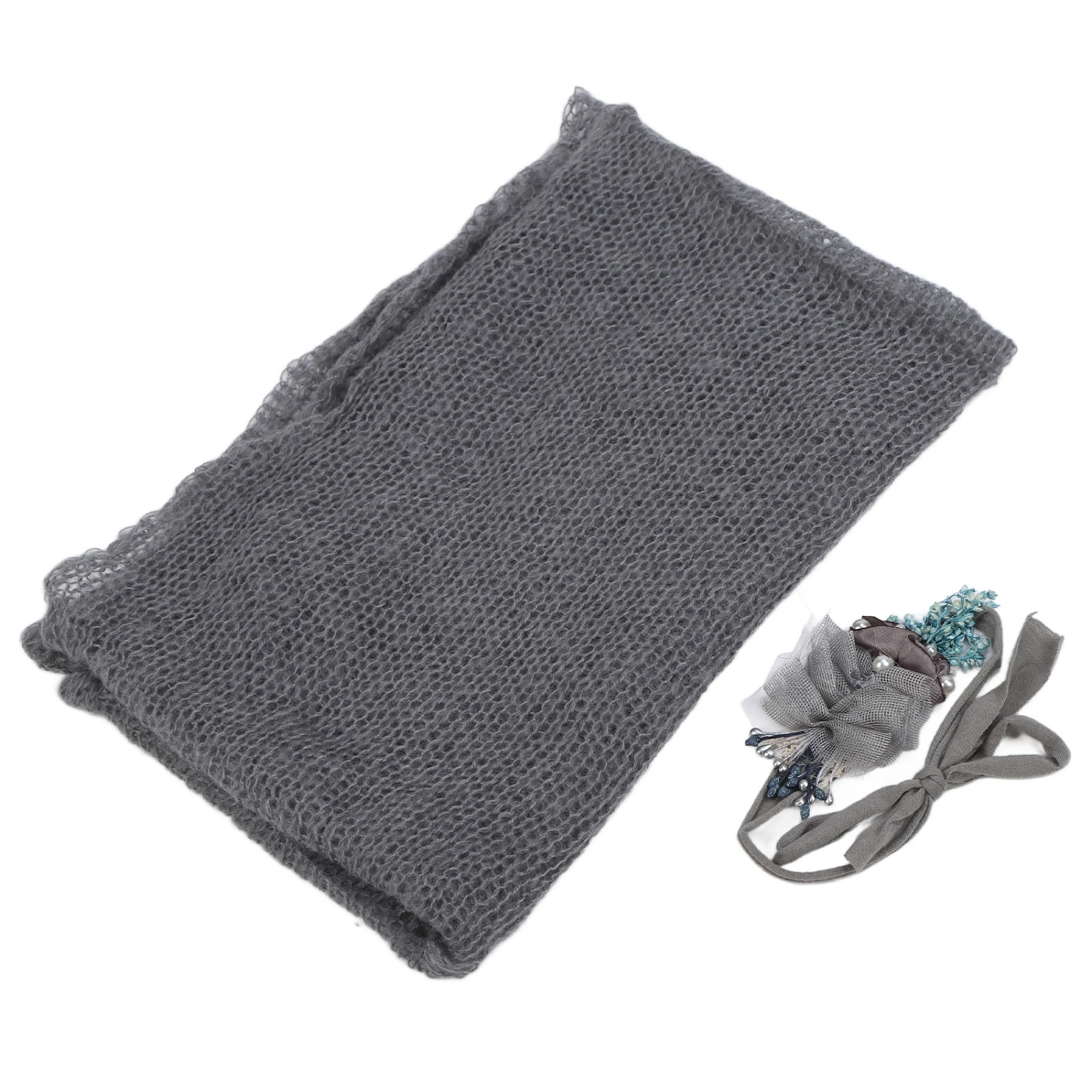 Breathable Newborn Photography Wrap DIY Infant Photo Blanket Swaddle Photography Backdrops MatGrey