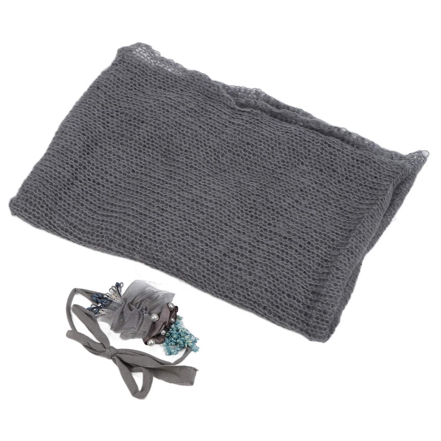 Breathable Newborn Photography Wrap DIY Infant Photo Blanket Swaddle Photography Backdrops MatGrey