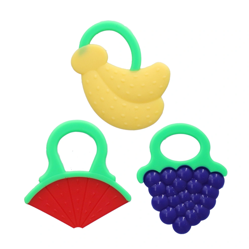 3Pcs Baby Teething Toys Lovely Fruit Shape Teeth Discomfort Relief Gum Massage Soft Nontoxic Safe Baby Teether