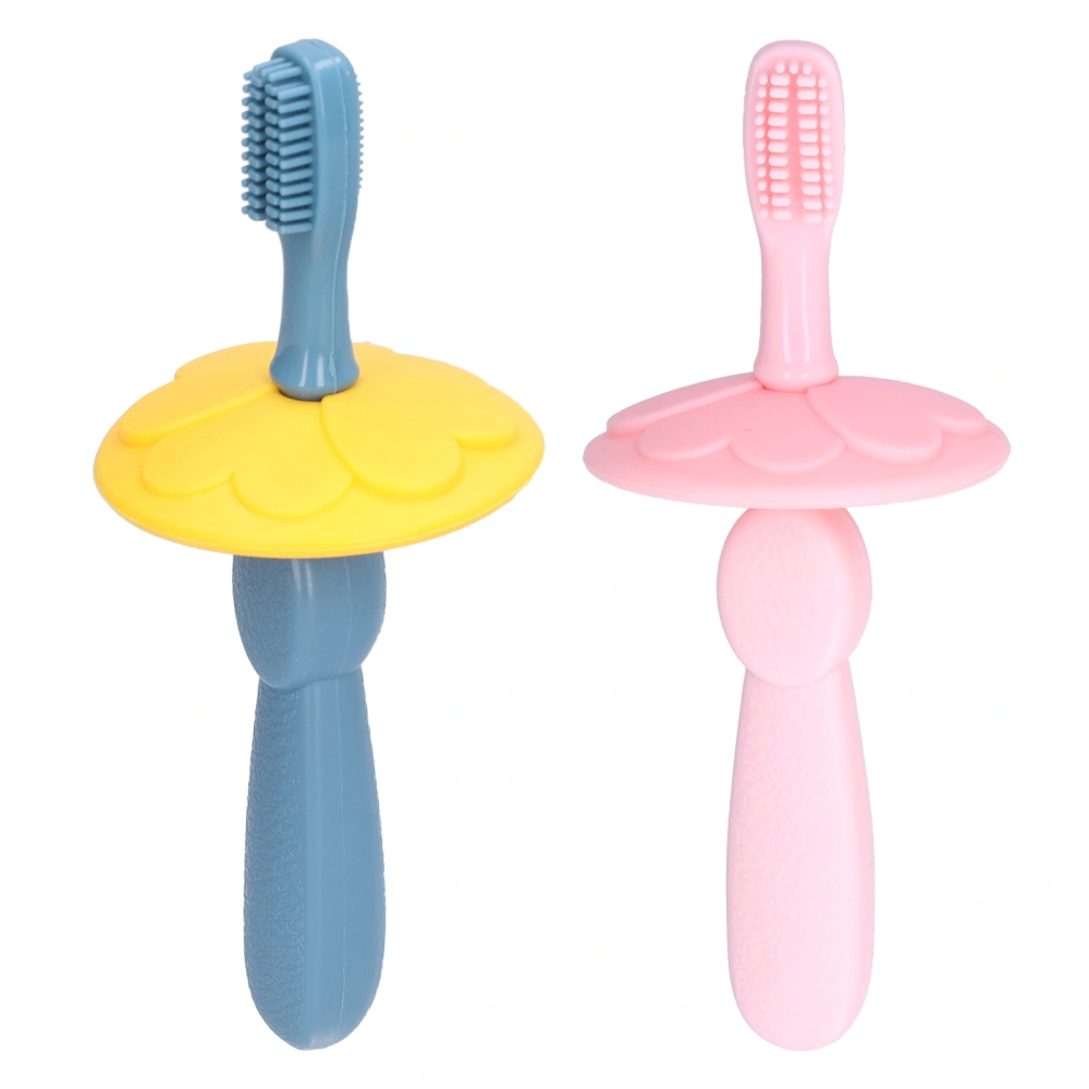 2Pcs Baby Silicone Toothbrush Safe Detachable Soft Comfortable Food Grade Odorless Premium Infant Toothbrush