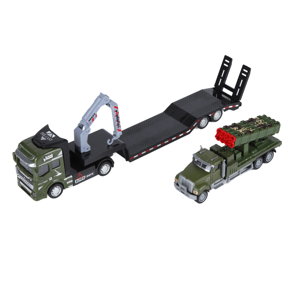 1:50 Tow Truck Toy Alloy Pull Back Car Highly Simulation Trailer Vehicle Toy for Children#1