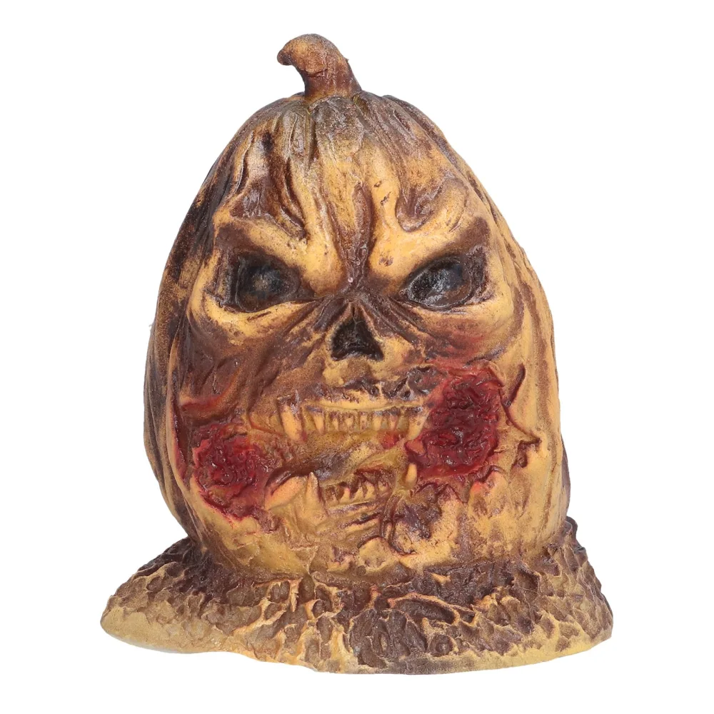 Scary Resin Pumpkin Head Light Ornament Halloween Home Decoration Halloween Sculpture Ornaments#B