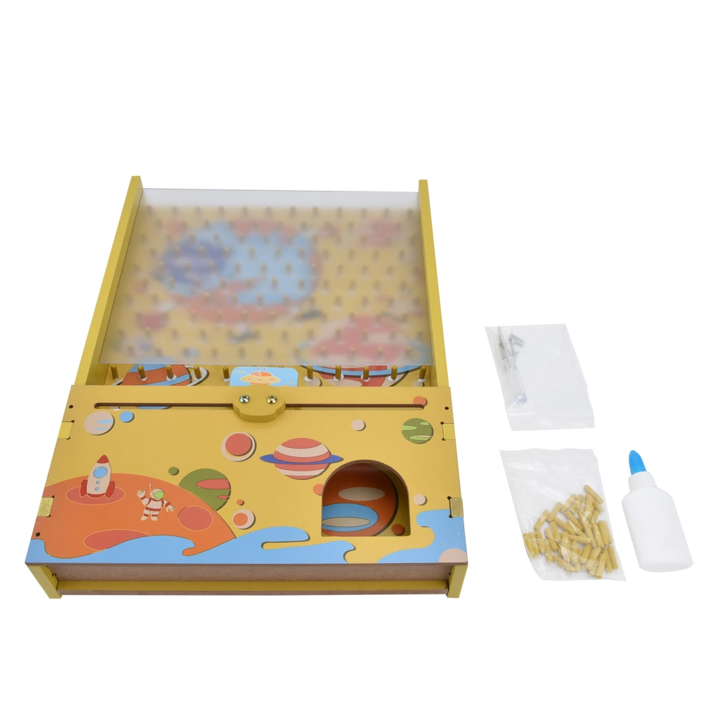 Tabletop Pinball Game ParentChild Interactive Educational Toddler Pinball Game Toy Set(Yellow )