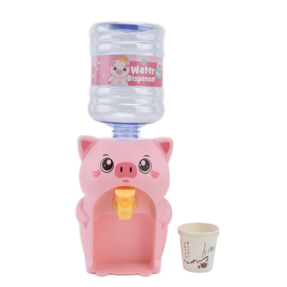 Cute Cartoon Animal Water Dispenser Toy Miniature Drinking Fountain Children Educational ToyPink Pig Modeling