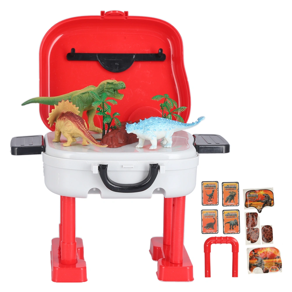 Dinosaur Play Set Portable Simulation Kids Suitcase Pretend Toys for Above 3 Years Old