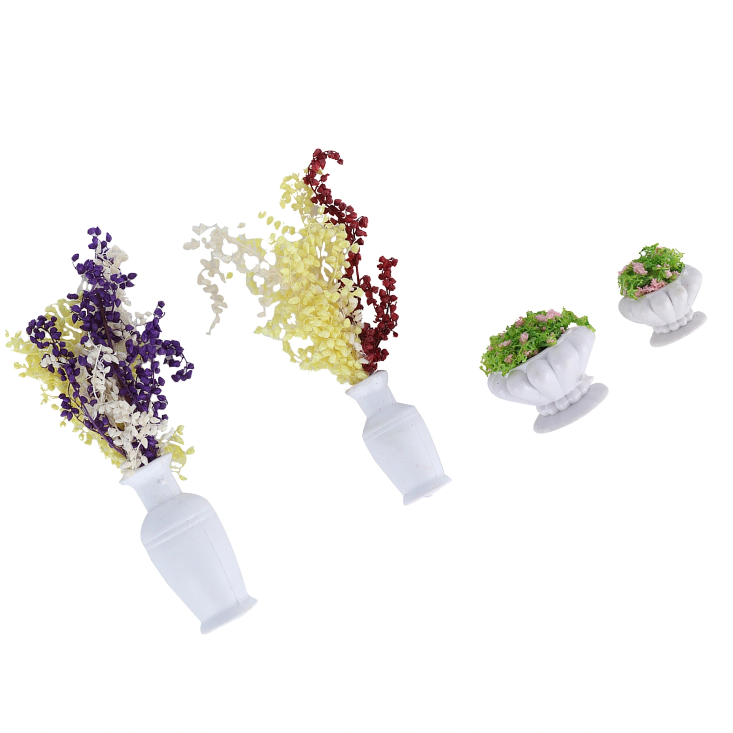 4 Pcs Simulation Potted Plant Set Flower Pot Landscaping Potted Plant Set for Home Office Garden Decor