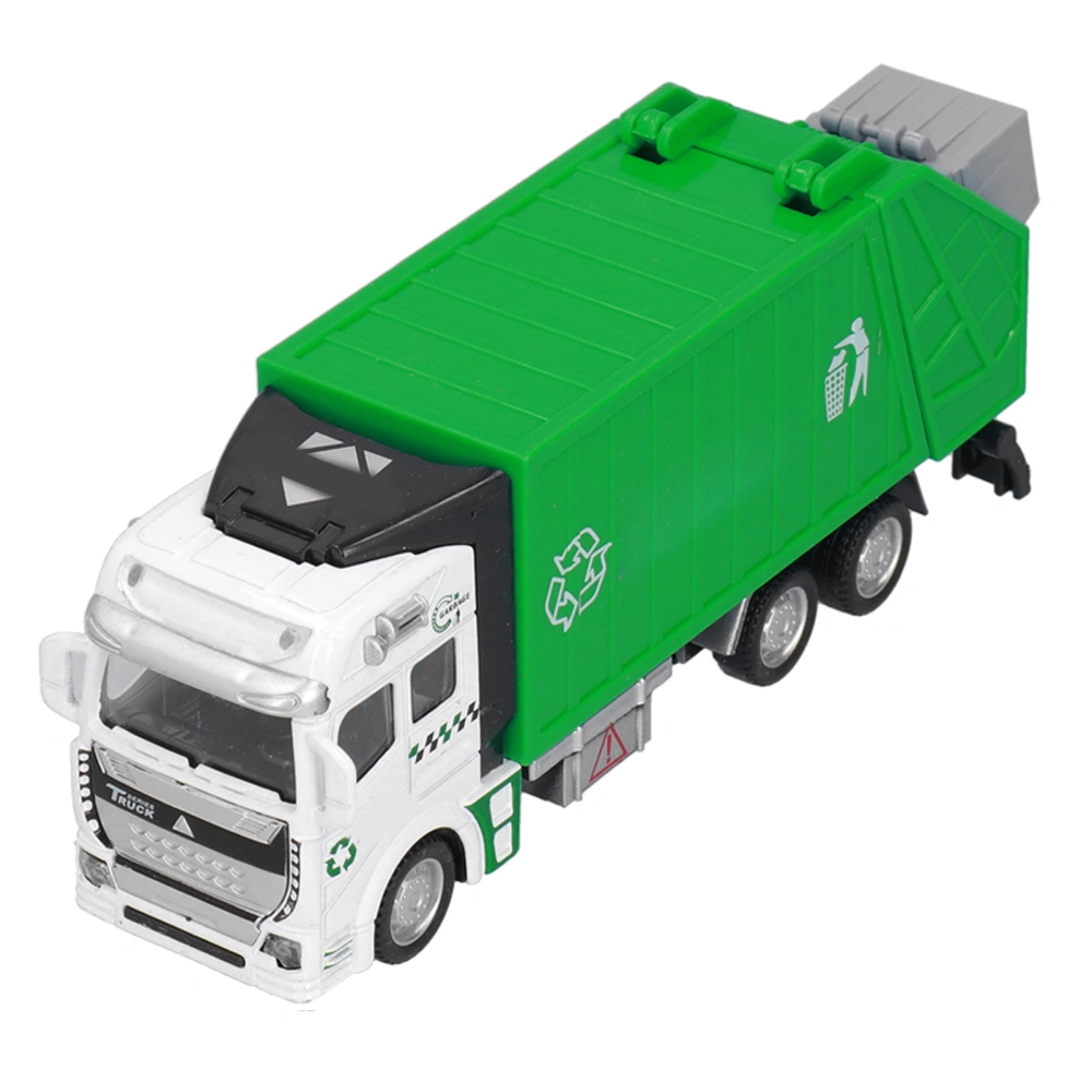 1:48 Pull Back Garbage Truck Toy Alloy Plastic Delivery Trash Truck Vehicles Toys Decoration for BoysGreen