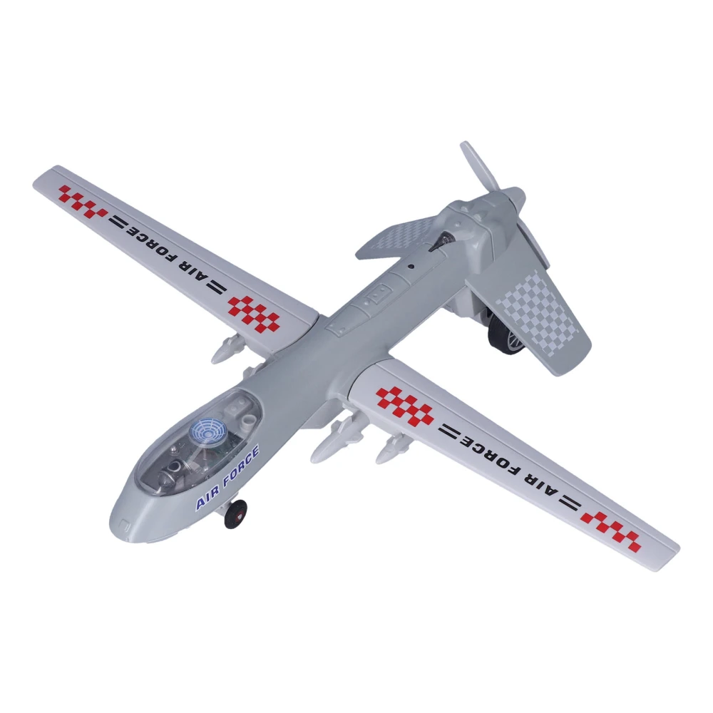 Aircraft Model Children Alloy Simulated Exquisite Plane Model Toy with Light Music Collection GiftGray