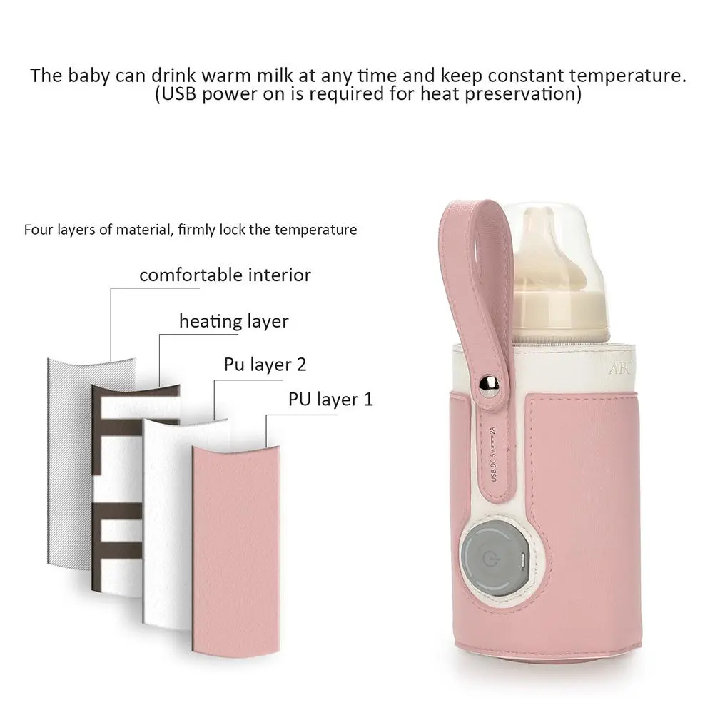 Bottle Warmer Bag 3 Temperature Adjustable Portable Baby Bottle Warmer for Home and on the Go
