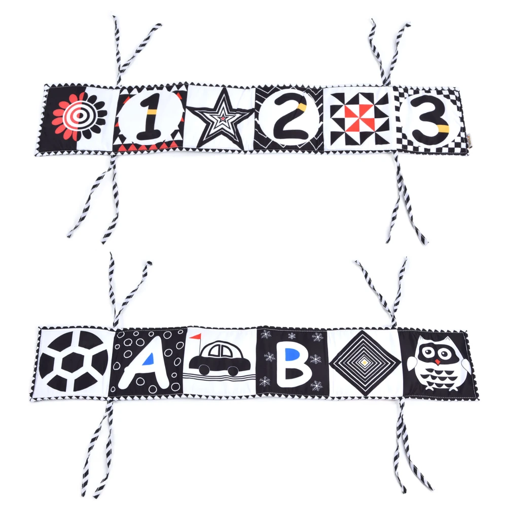 Black White Baby Crib Cloth Book Cartoon Pattern Soft Infants Toddler Interactive Book Toy#2