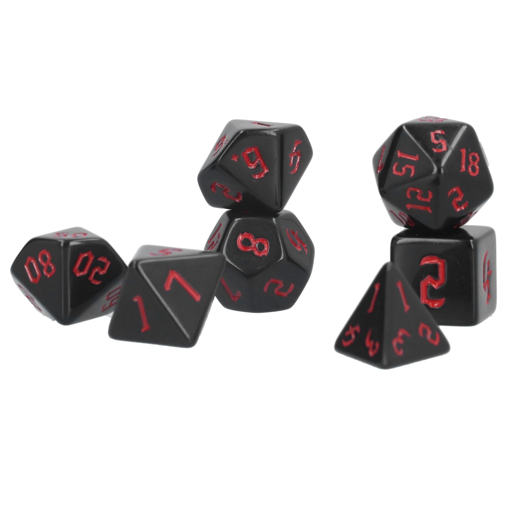 7pcs Polyhedral Dice Acrylic DND Polyhedral Game Dice Toys for Table Playing GameRed