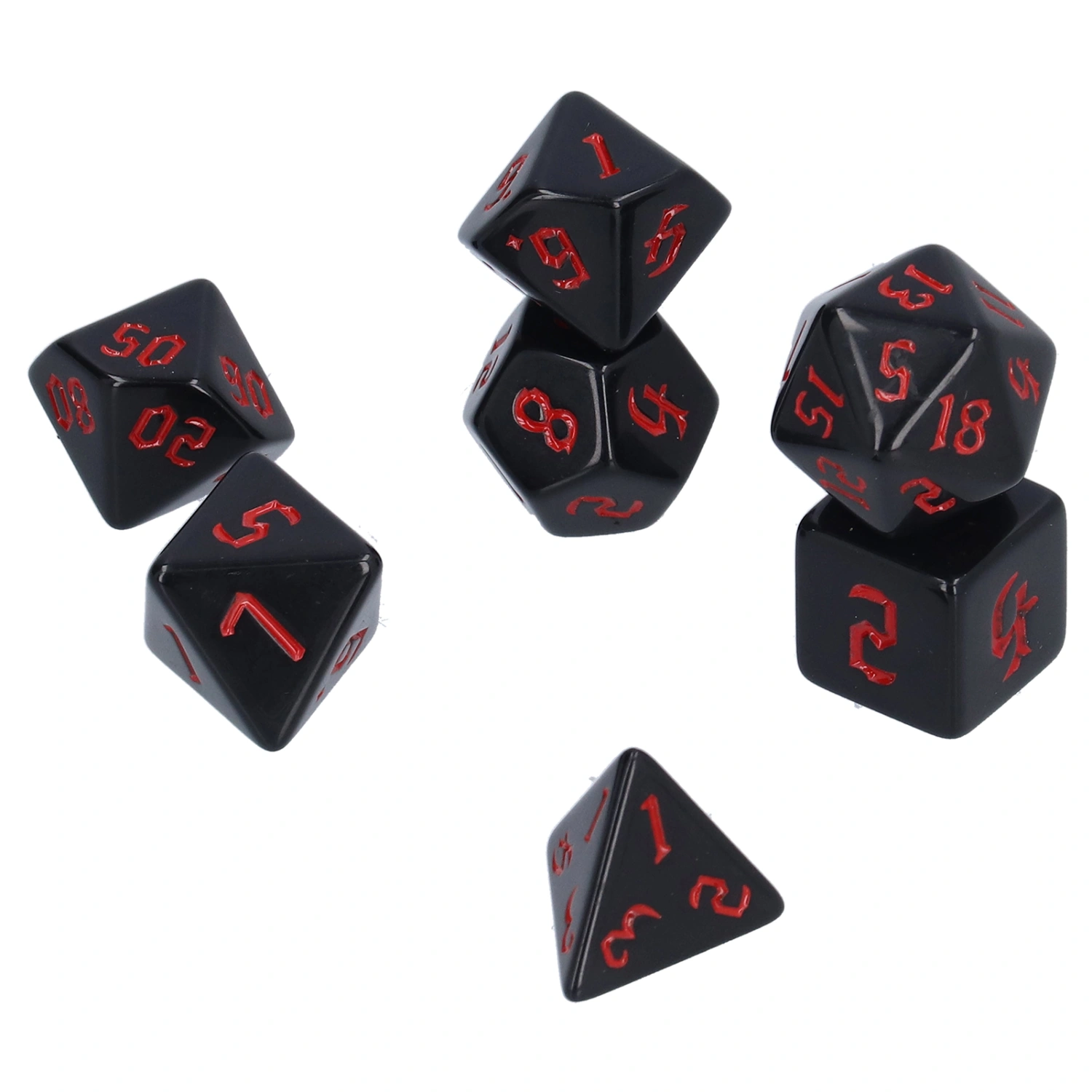 7pcs Polyhedral Dice Acrylic DND Polyhedral Game Dice Toys for Table Playing GameRed