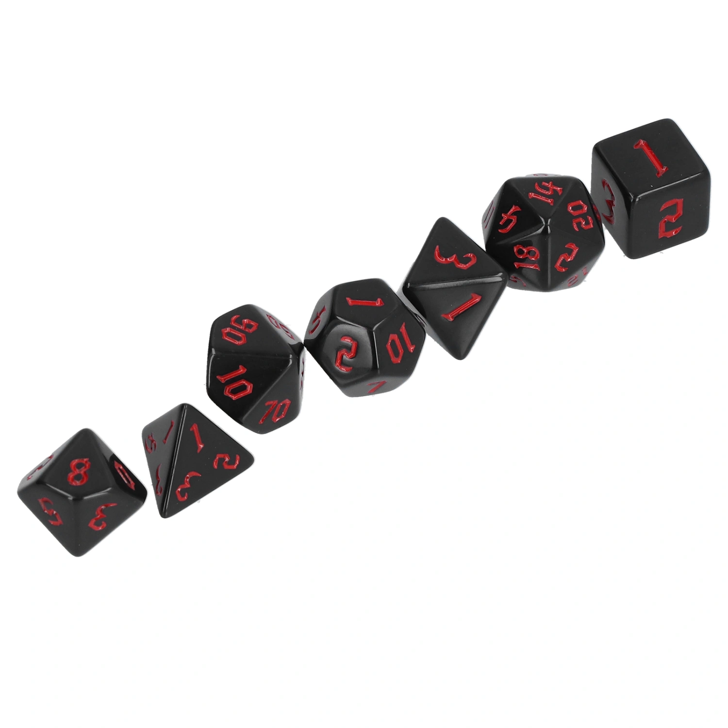 7pcs Polyhedral Dice Acrylic DND Polyhedral Game Dice Toys for Table Playing GameRed