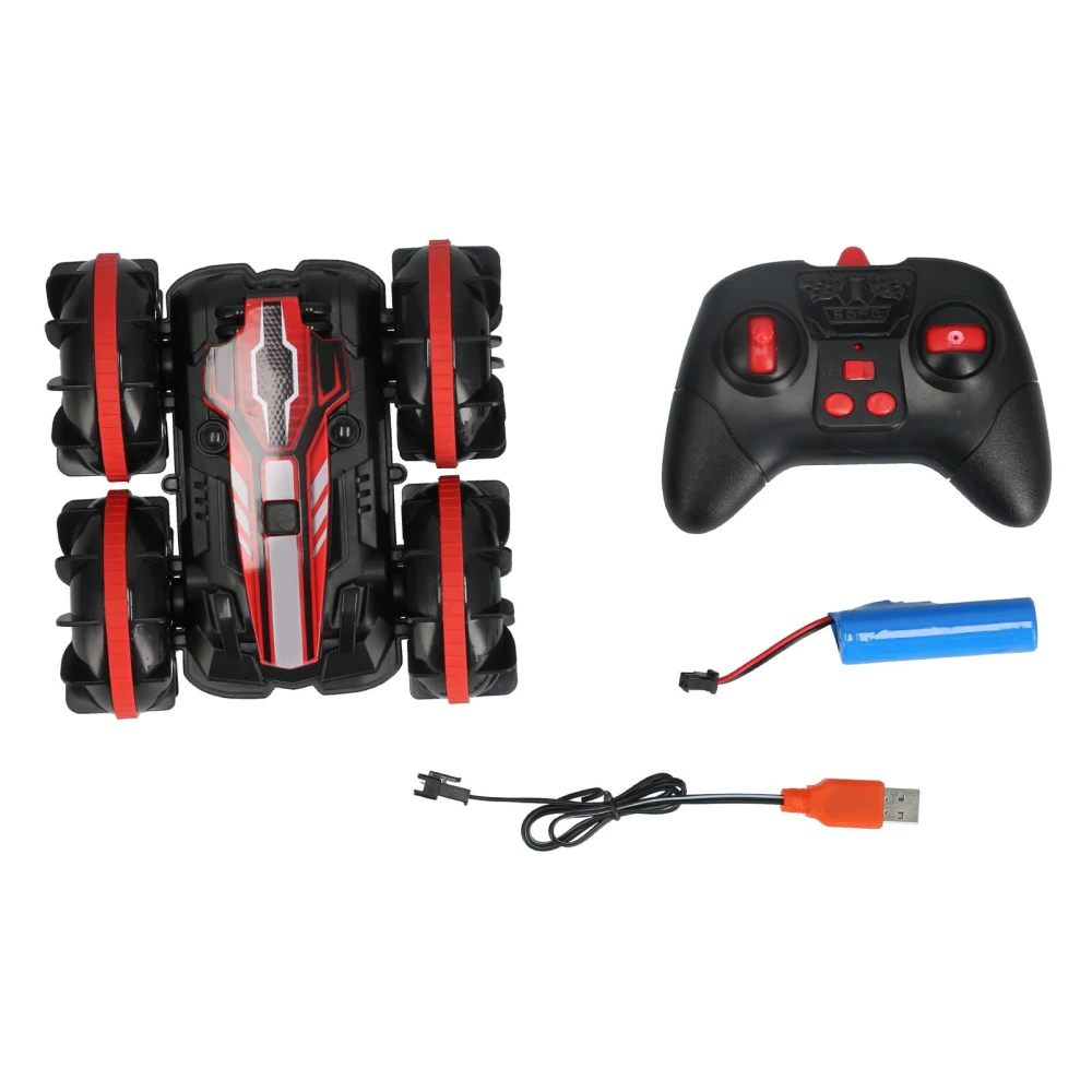 2.4G Remote Control Off Road Toy 4WD USB Rechargeable Rotate 360° Amphibious Off Road CarRed