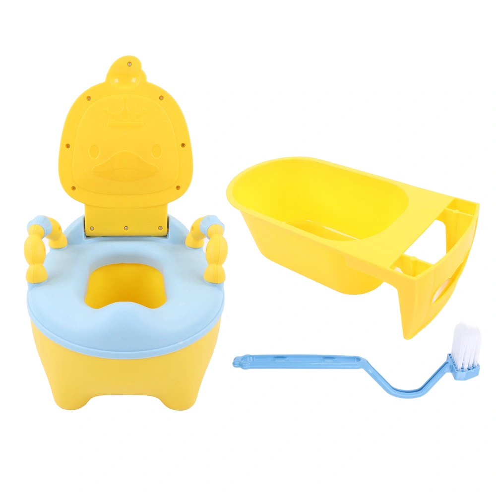 Baby Potty Extra Large Thick Cute Cartoon Duck Shaped Potty Training Toilet for Children Kids (Classic Model) Yellow and Blue