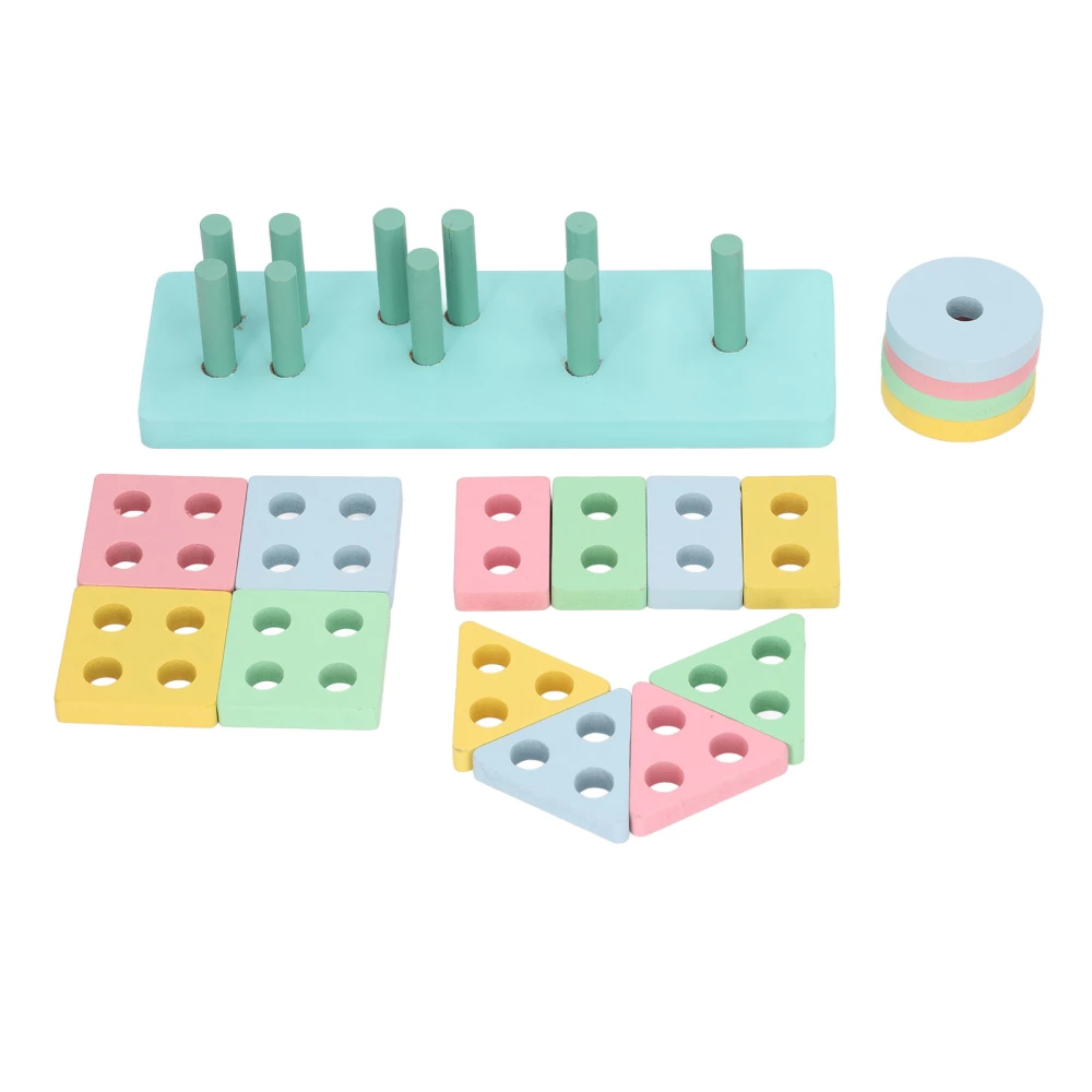 Geometric Sorting Stacking Block Early Educational Shape Color Recognition Puzzle Sort Stacking Block Rectangular Stacking Column