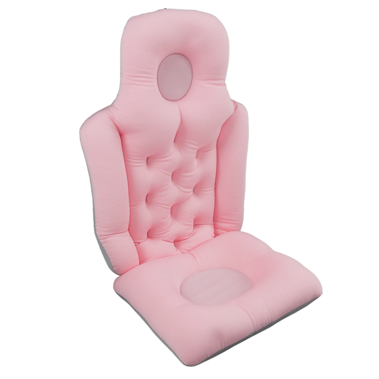Adult Full Body Bath Pillow Head Neck Support Quick Drying High Elasticity Hanging Hole Bathtub Cushion Pink
