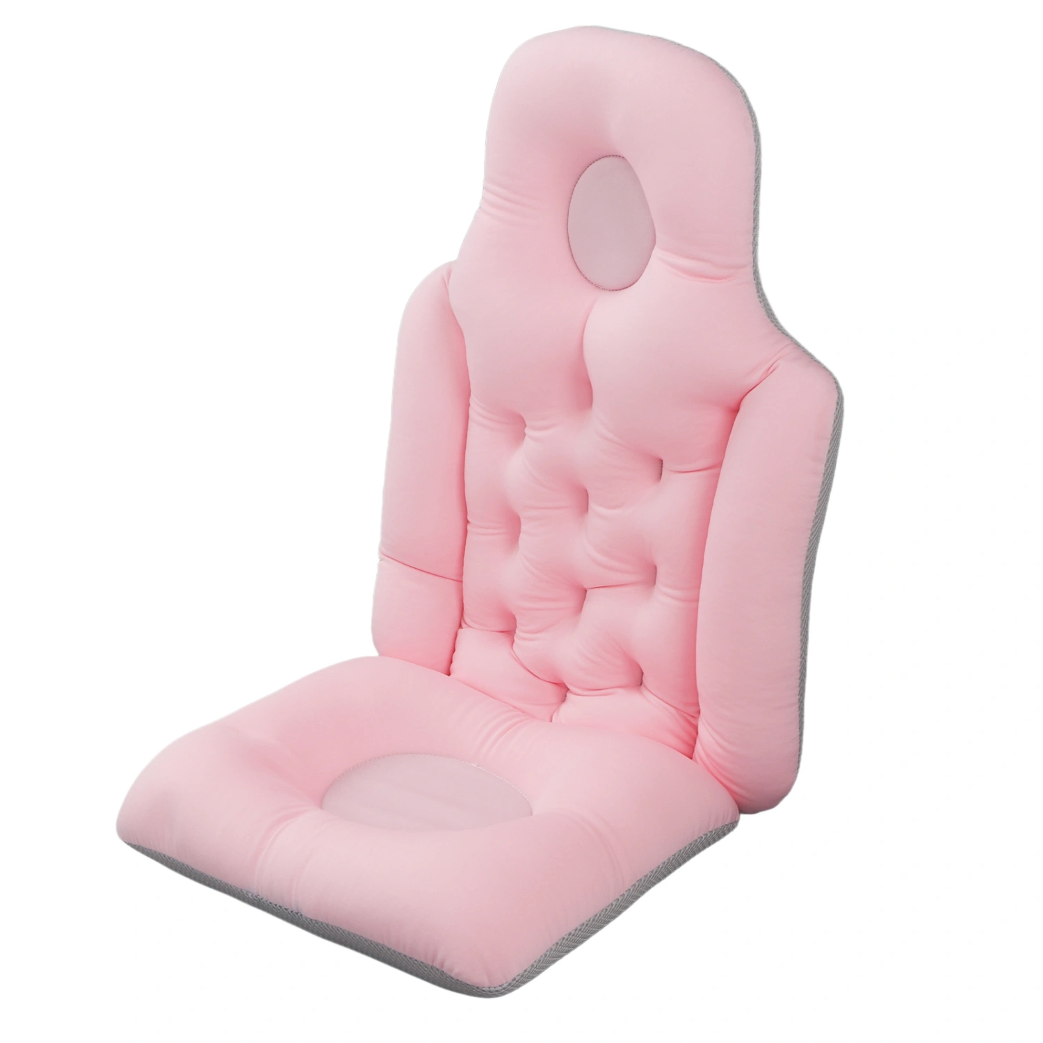Adult Full Body Bath Pillow Head Neck Support Quick Drying High Elasticity Hanging Hole Bathtub Cushion Pink