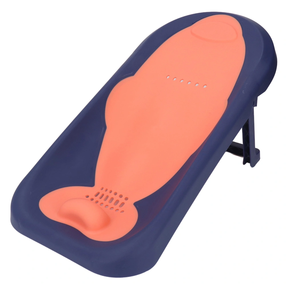 Baby Bath Support Quick Dry Folding Slip Resistant Spine Protection Baby Bathing Seat Support for Sink Dark Blue