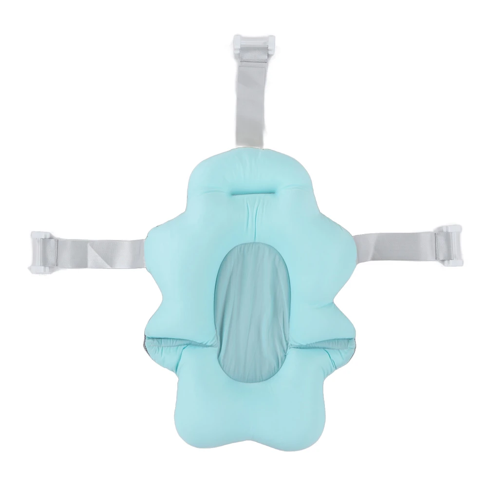 Baby Bath Seat Universal Floating Foldable Soft Comfortable Baby Bathtub Support Mat for Baby Shower Light Blue