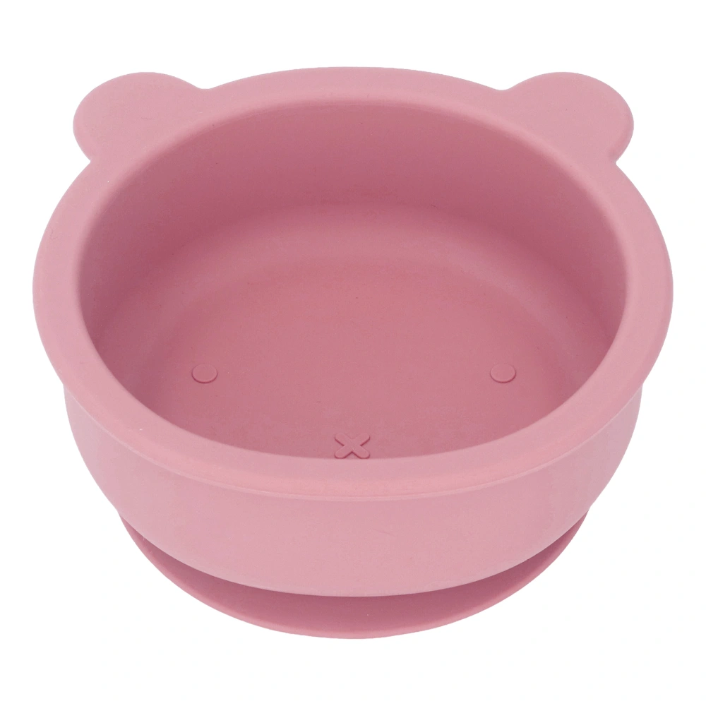 Baby Bowl Food Grade Silicone Cartoon Bear Shaped Toddler Bowl Bowls with Suction for Babies Kids Toddlers Pink