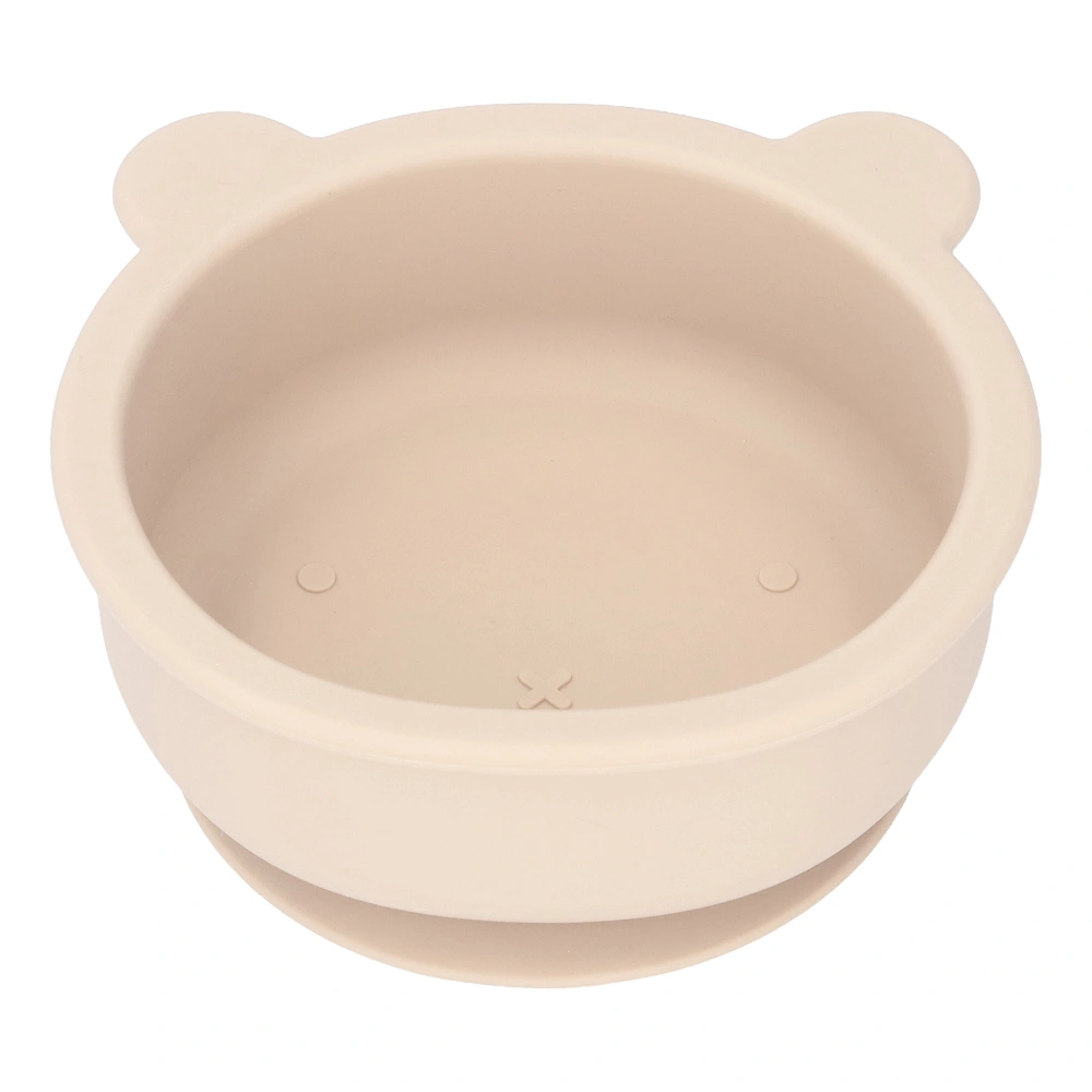 Baby Bowl Food Grade Silicone Cartoon Bear Shaped Toddler Bowl Bowls with Suction for Babies Kids Toddlers Beige