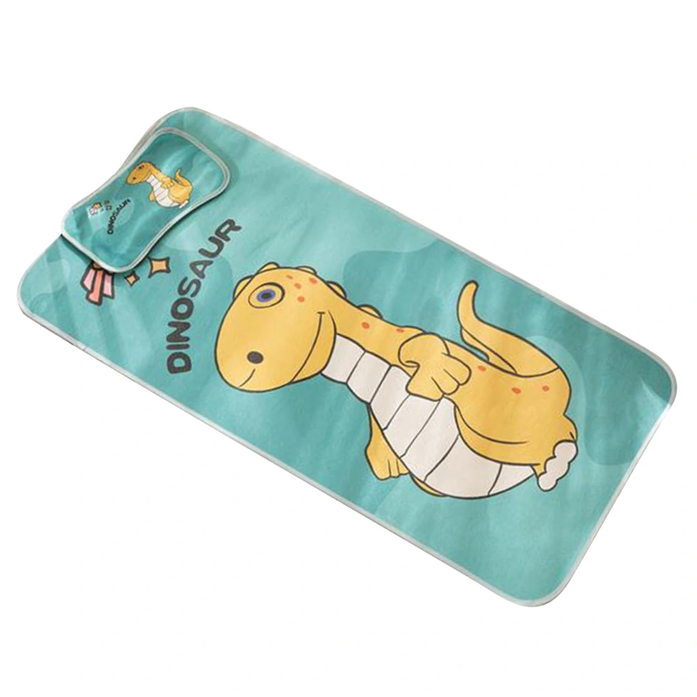 Baby Summer Sleeping Mat Cute Cartoon Pattern Soft Breathable Ice Silk Cool Bed Pad for Infant Room Dinosaur