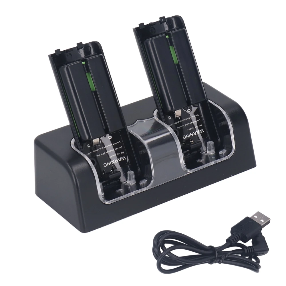 4 In 1 Remote Controller Charging Station Portable Accessory Dual Remote Charging Station Dock Black