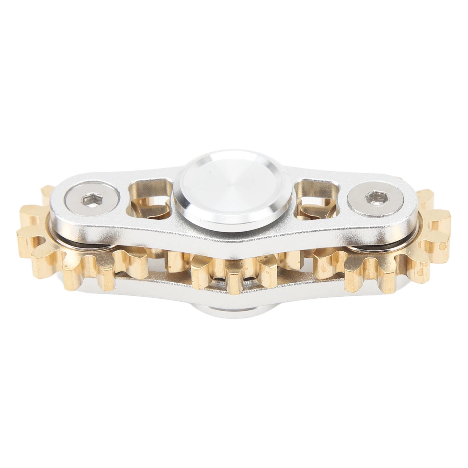 Gears Linkage Rotating Toy Kid Adult Metal ADHD Anxiety Stress Relief Bearing Finger Rotating Toy Silver