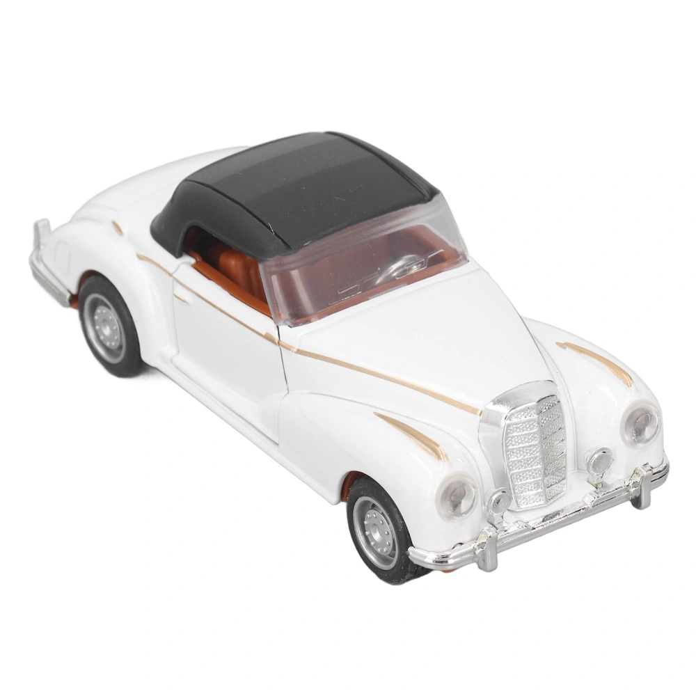 Simulated Pull Back Vintage Car Model Kid Alloy Diecast Sound Light Classic Car Toy Decoration Collection White