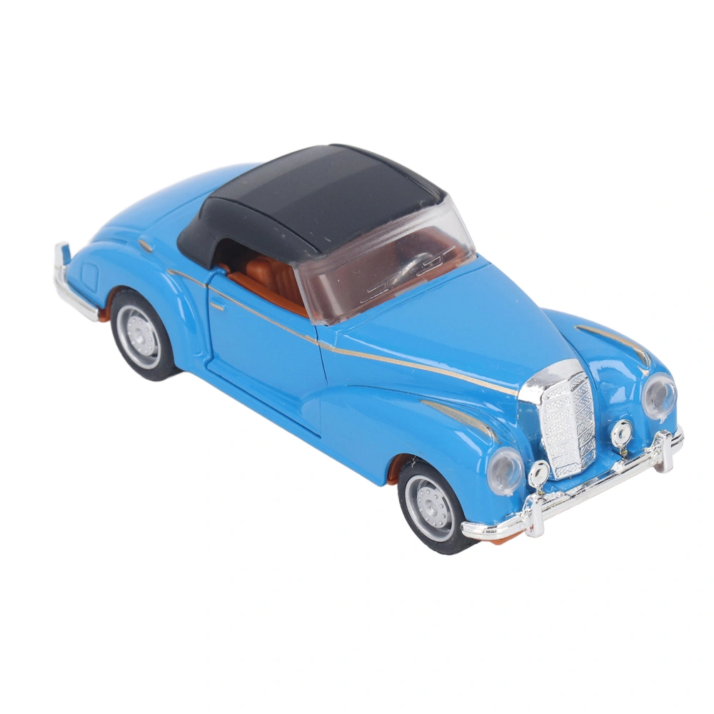 Simulated Pull Back Vintage Car Model Kid Alloy Diecast Sound Light Classic Car Toy Decoration Collection Blue