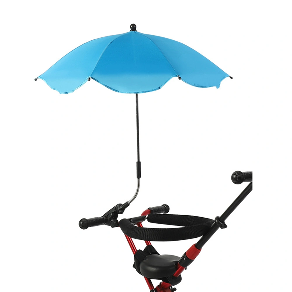 Baby Stroller Umbrella UV Protection 360 Degree Adjustable Automatic Waterproof Portable Stroller Sun Shade Sky Blue