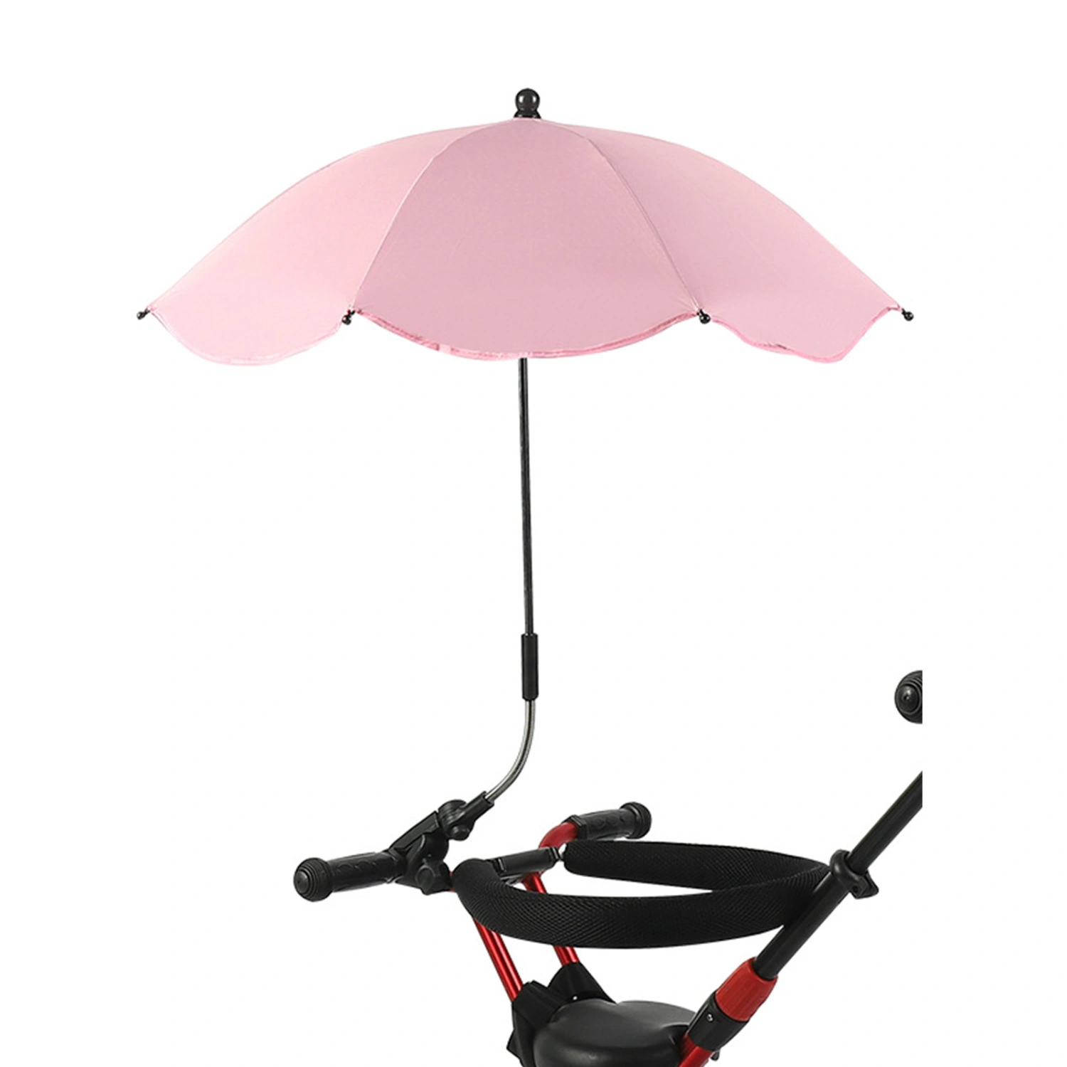 Baby Stroller Umbrella UV Protection 360 Degree Adjustable Automatic Waterproof Portable Stroller Sun Shade Pink