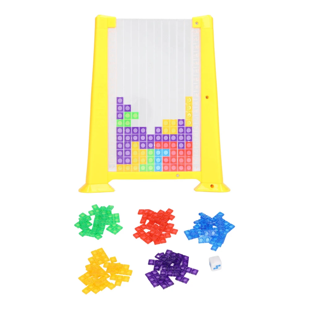 Russian Blocks Toy Educational Transparent Colorful Russian Blocks with Plastic Frame Board Yellow