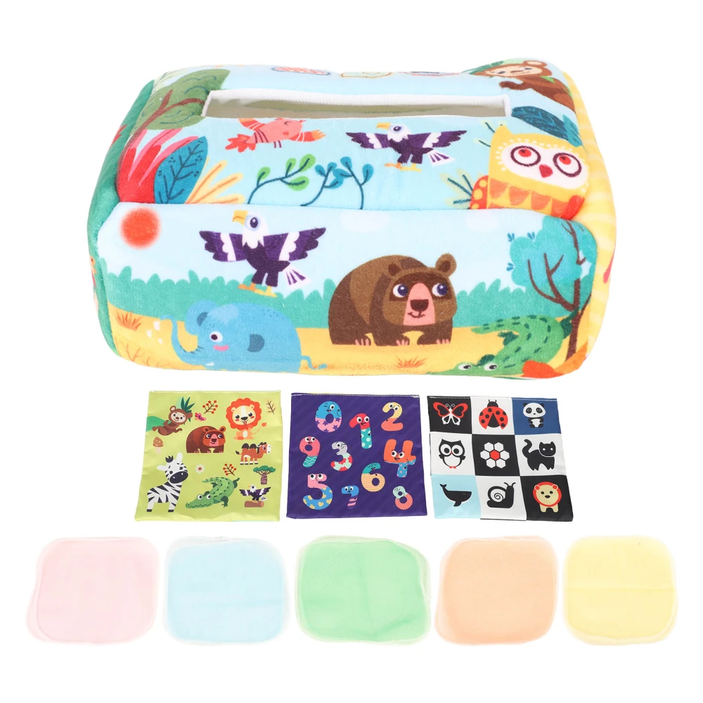 Baby Tissue Box Toy Soft Cotton High Elasticity Finger Exercise Sensory Tissue Box for Educational Forest