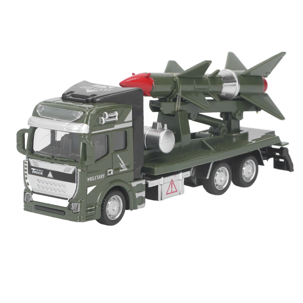 Friction Powered Military Truck Armored Model Car Transport Vehicle Metal Diecast Pull Back Toy