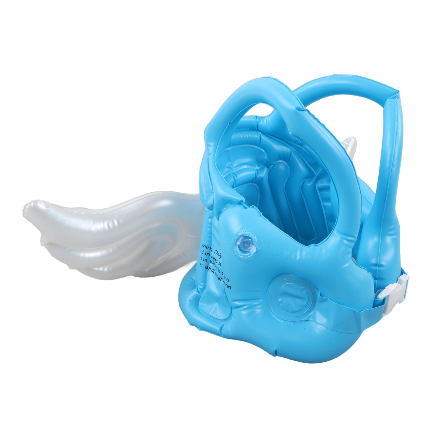Inflatable Swimming Vest Cute Angel Shape Floating Kids Saving Vest for Age 3 to 8 Swimming Supplies Blue