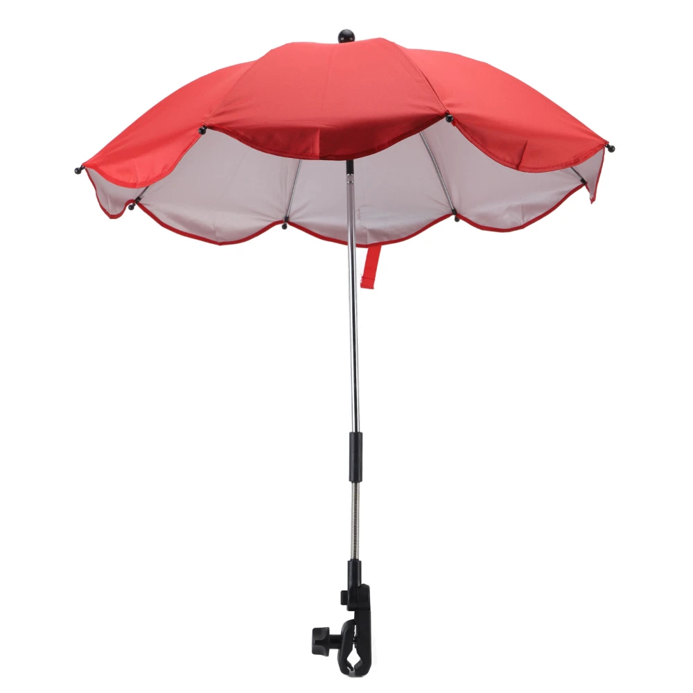 14in Universal Stroller Parasol with UV Protection Adjustable Baby Stroller Umbrella Red (Silver Glue)