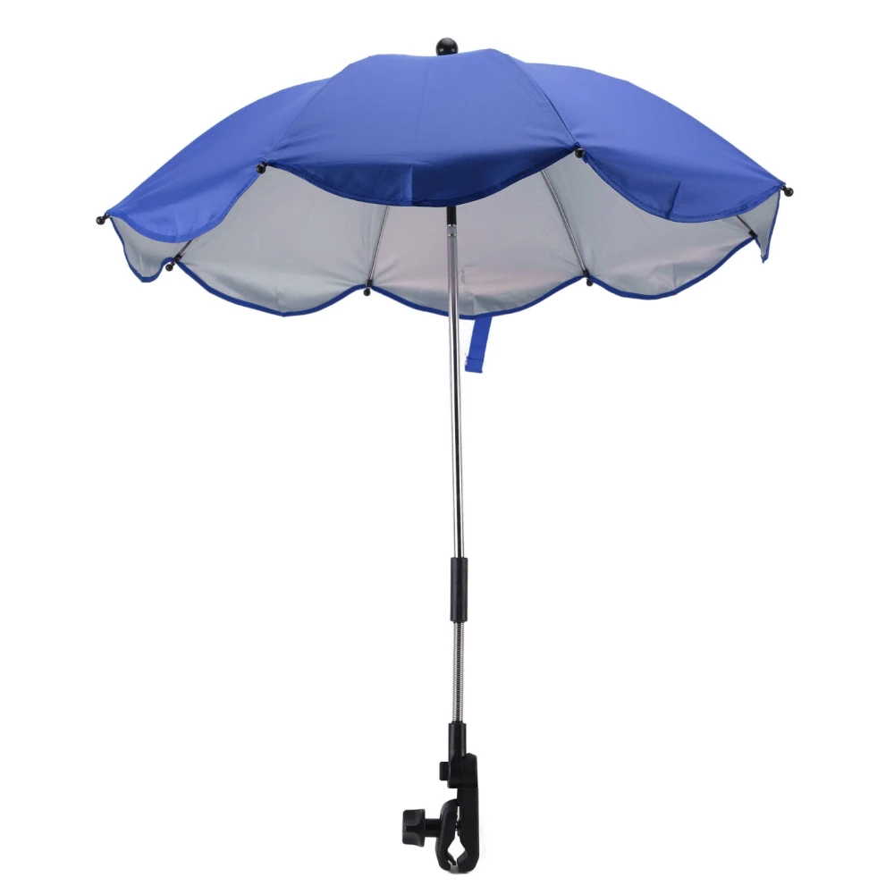 14in Universal Stroller Parasol with UV Protection Adjustable Baby Stroller Umbrella Sapphire Blue (Silver Glue)