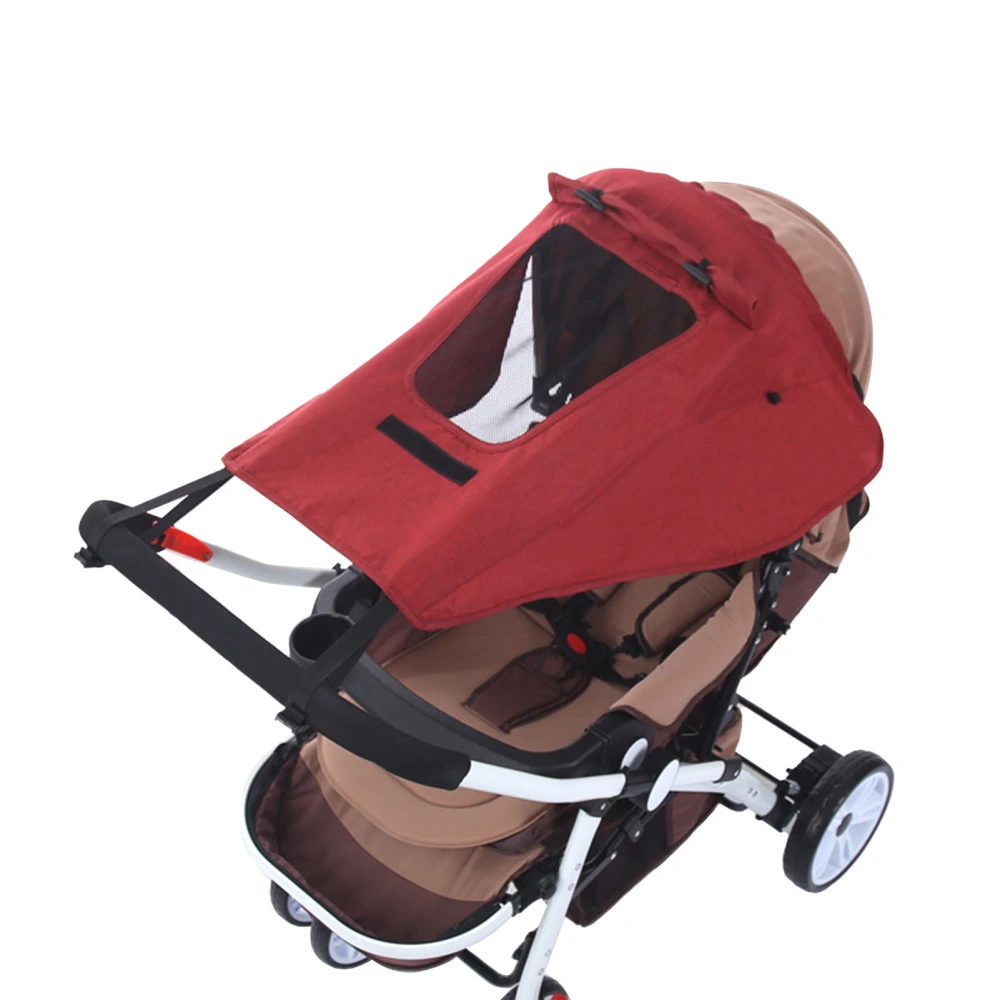 Baby Stroller Awning Universal Sunscreen Canopy Pushchairs Sun Shade UV Protection Rainproof Accessories Wine Red