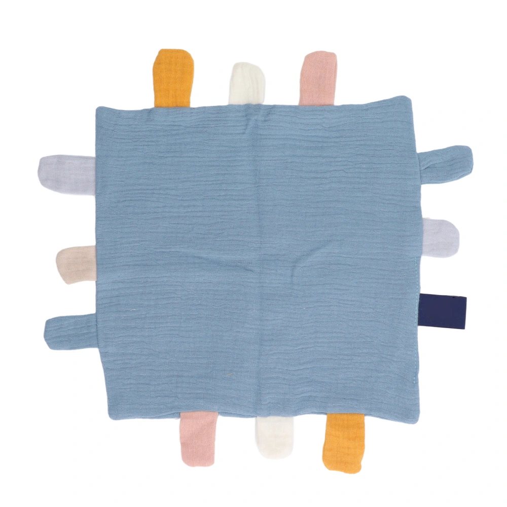 Baby Tag Security Blankets Anxiety Relief Soft Skin Friendly Breathable Cotton Security Blanket Blue Black