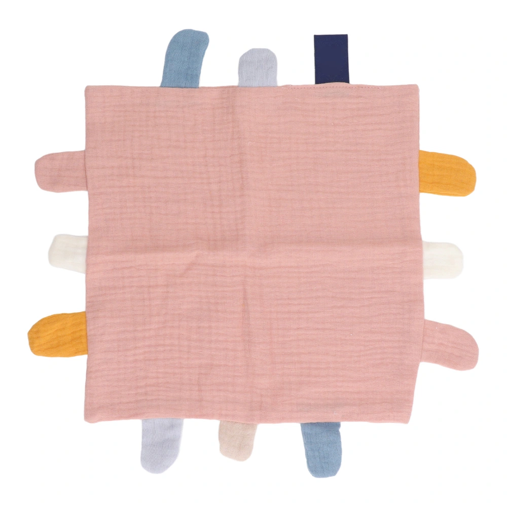 Baby Tag Security Blankets Anxiety Relief Soft Skin Friendly Breathable Cotton Security Blanket Pink