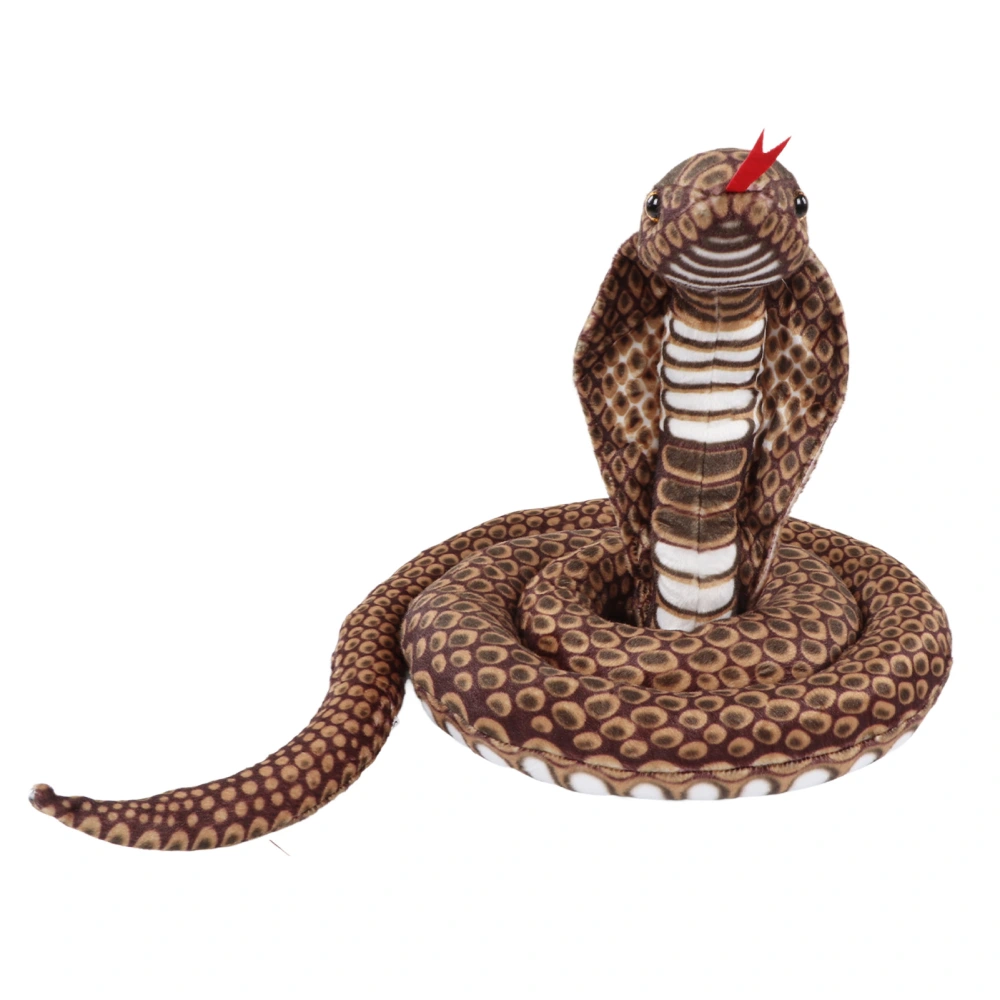 Plush Snake Doll Soft Comfortable Sleeping Pillow Plush Stuffed Snake Doll for Kids Children Dark Brown