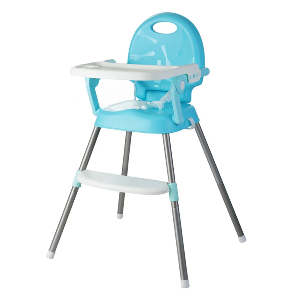 Baby High Chair Light Weight Portable Tabletalk Highchair Extendable Food Eating Chair Blue