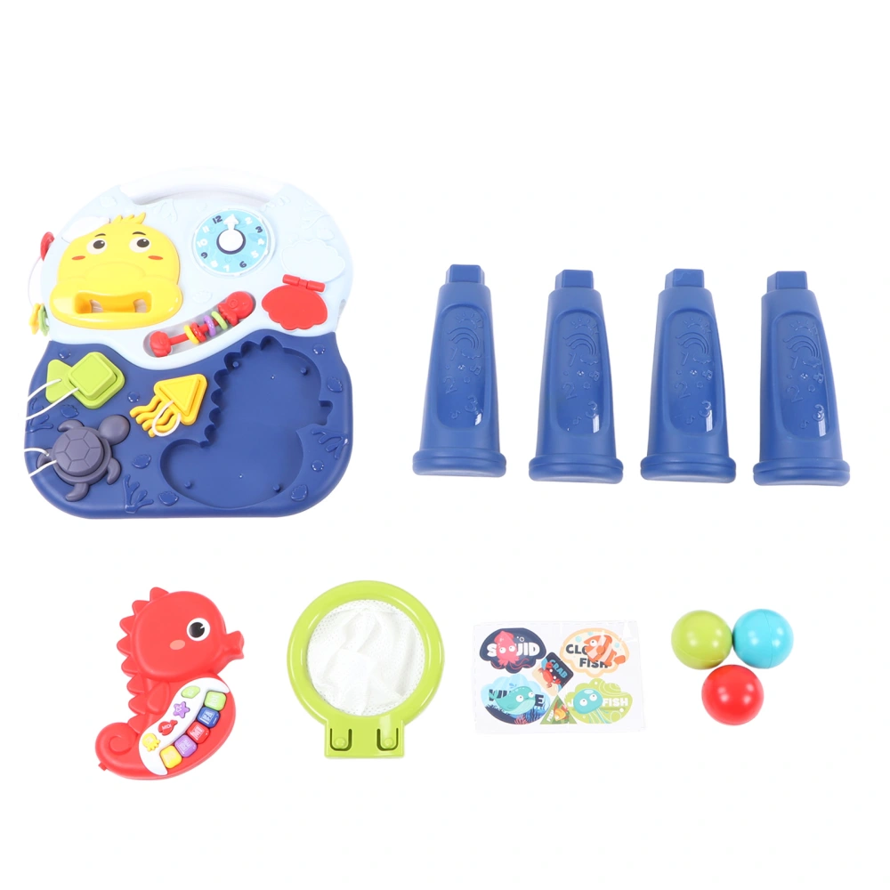 Ocean Theme Baby Learning Table Educational Fine Motor Skills Shape Matching Musical Learning Table Blue