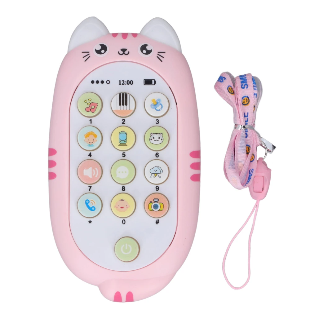 Baby Cell Phone Toy Teething Phone with Multi Music Effect Songs Lights for 1 Year Old Girl Gifts Boys Pink